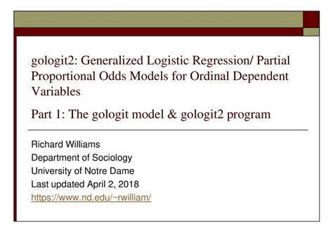 gologit2|generalized ordered logistic model.